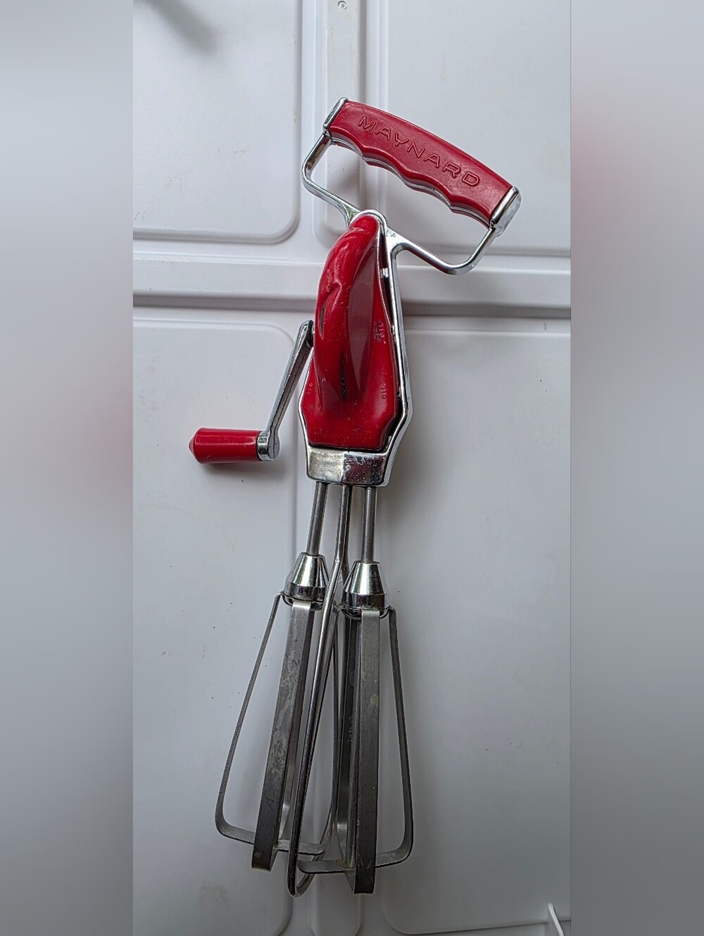 Vintage hand crank beater.